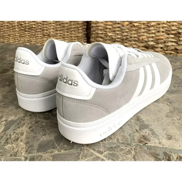 Adidas Grand Court Alpha Sneaker Suede Leather Grey White Couldfoam Comfort - Picture 10 of 15